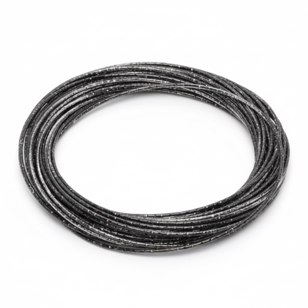Womens Stainless Steel Black Silver Interlocking Bangle Bracelet
